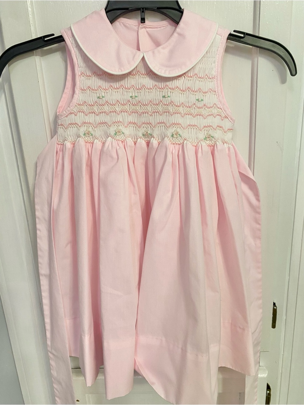 Classic Pink Smocked Peter Pan Dress for Girls